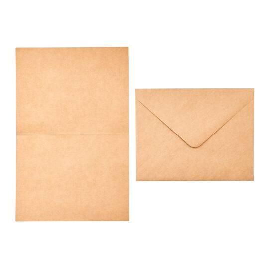 12 Packs: 10 ct. (120 total) 4.25" x 5.5" Kraft Fold Cards & Envelopes by Recollections™